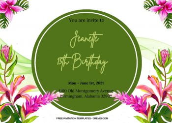 8+ Fancy Tropical Floral For Birthday Invitation Templates