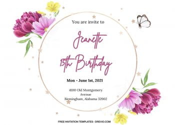 8+ Sparkly Round Pastel Floral Invitation Templates