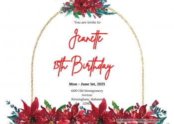 11+ Red Christmas Theme Floral Invitation Templates