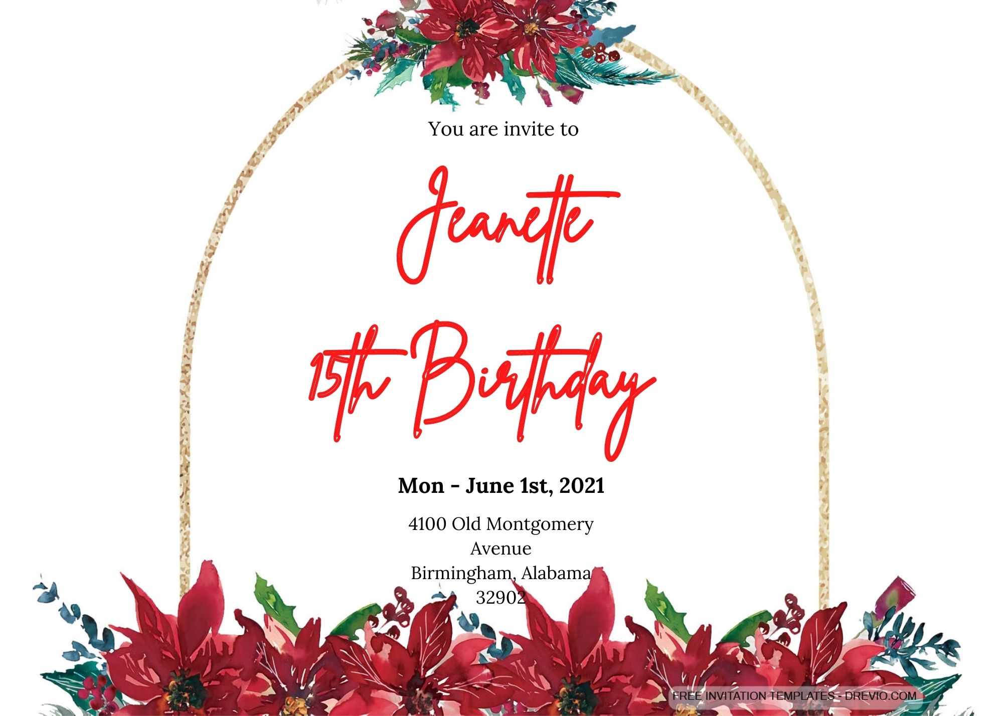 9+ Red Christmas Theme Floral Invitation Templates