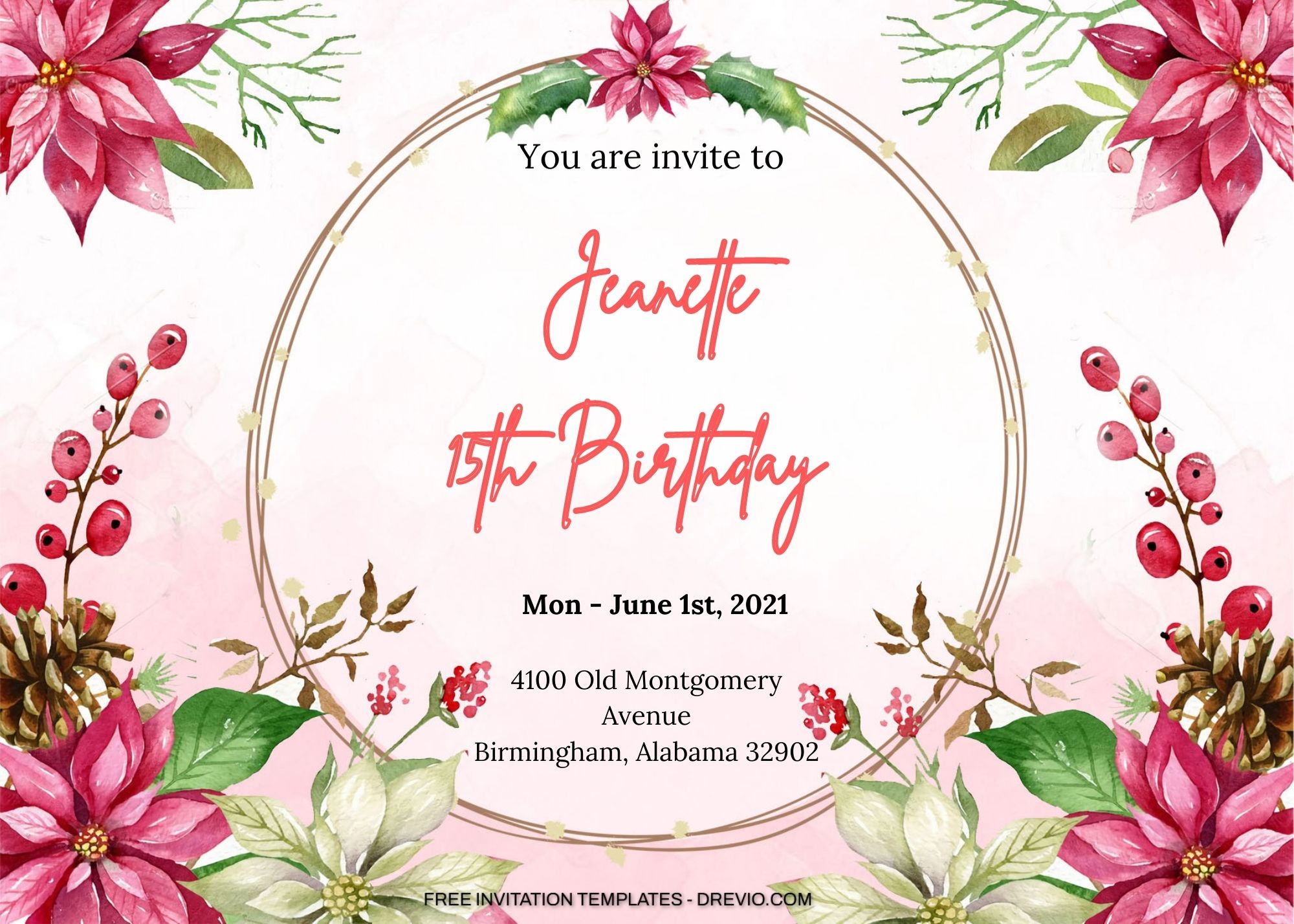 8+ Jolly Berry Floral For Birthday Invitation Templates 