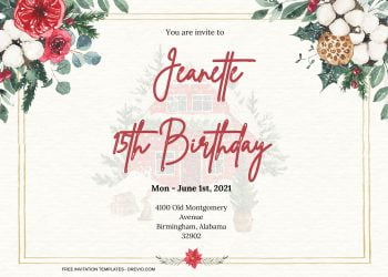 9+ Winter Holiday Floral Invitation Templates