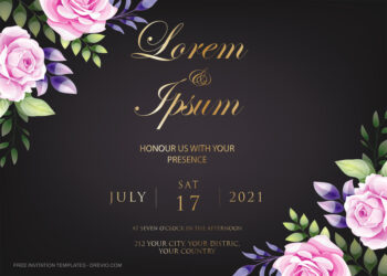 9+ Black Lagoon Roses Floral Invitation Templates