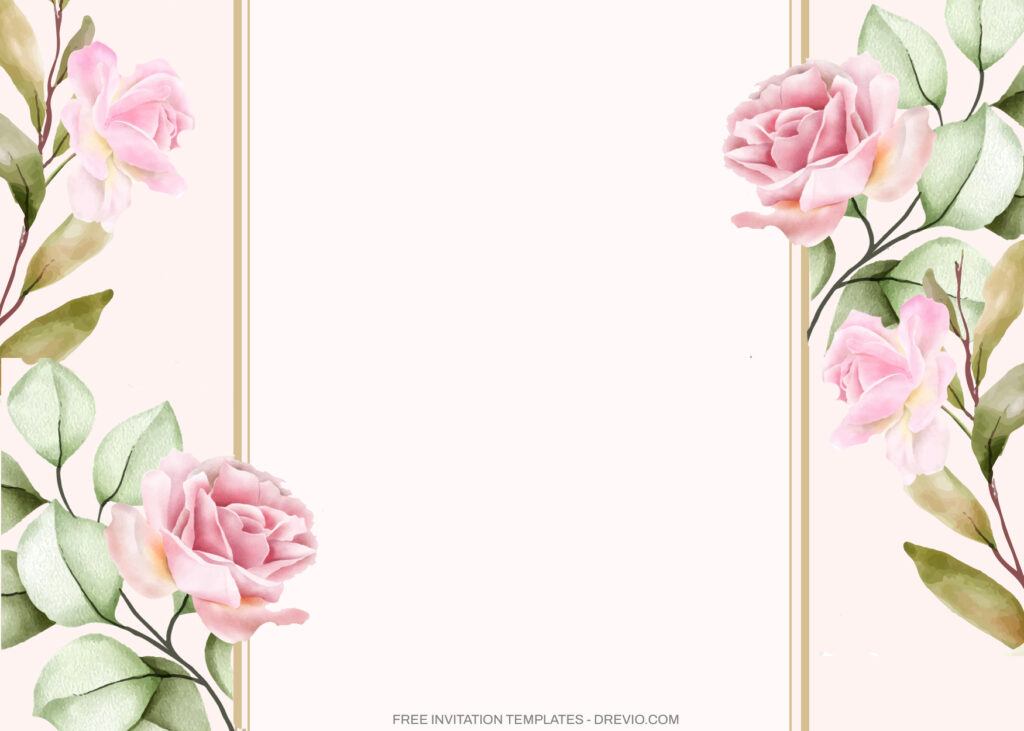 8+ Beautiful Watercolor Roses Floral Invitation Template | Download ...