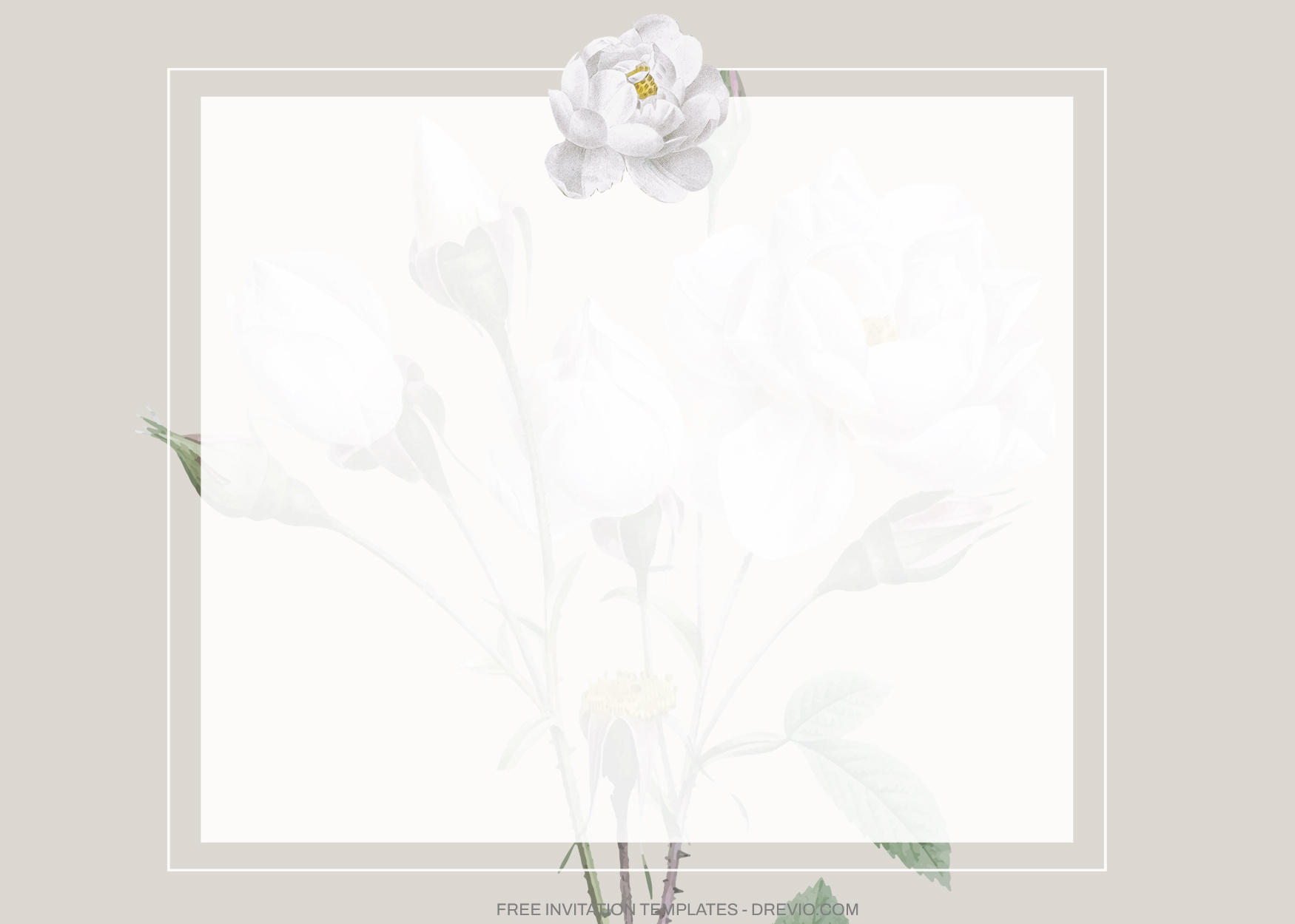 8+ White Watercolor Peonies Floral Invitation Template