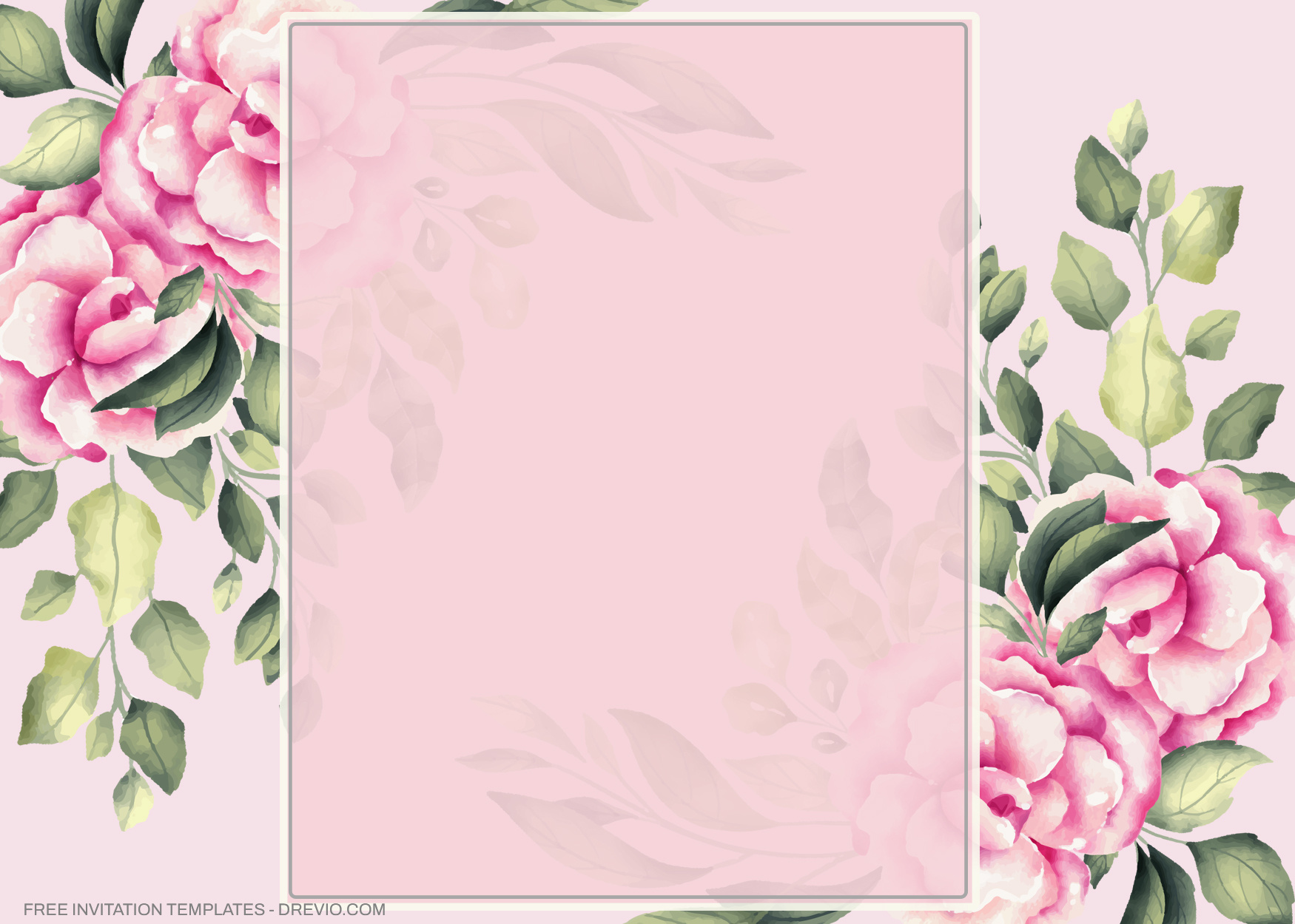 7+ Pinkish Watercolor Peony Floral Invitation Template