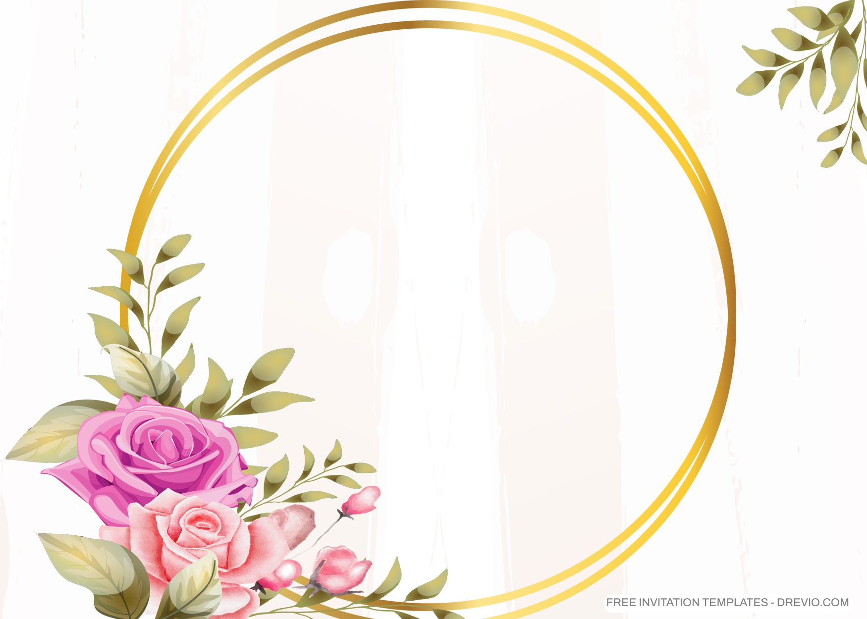 8+ Golden Circle Roses Floral Invitation Template