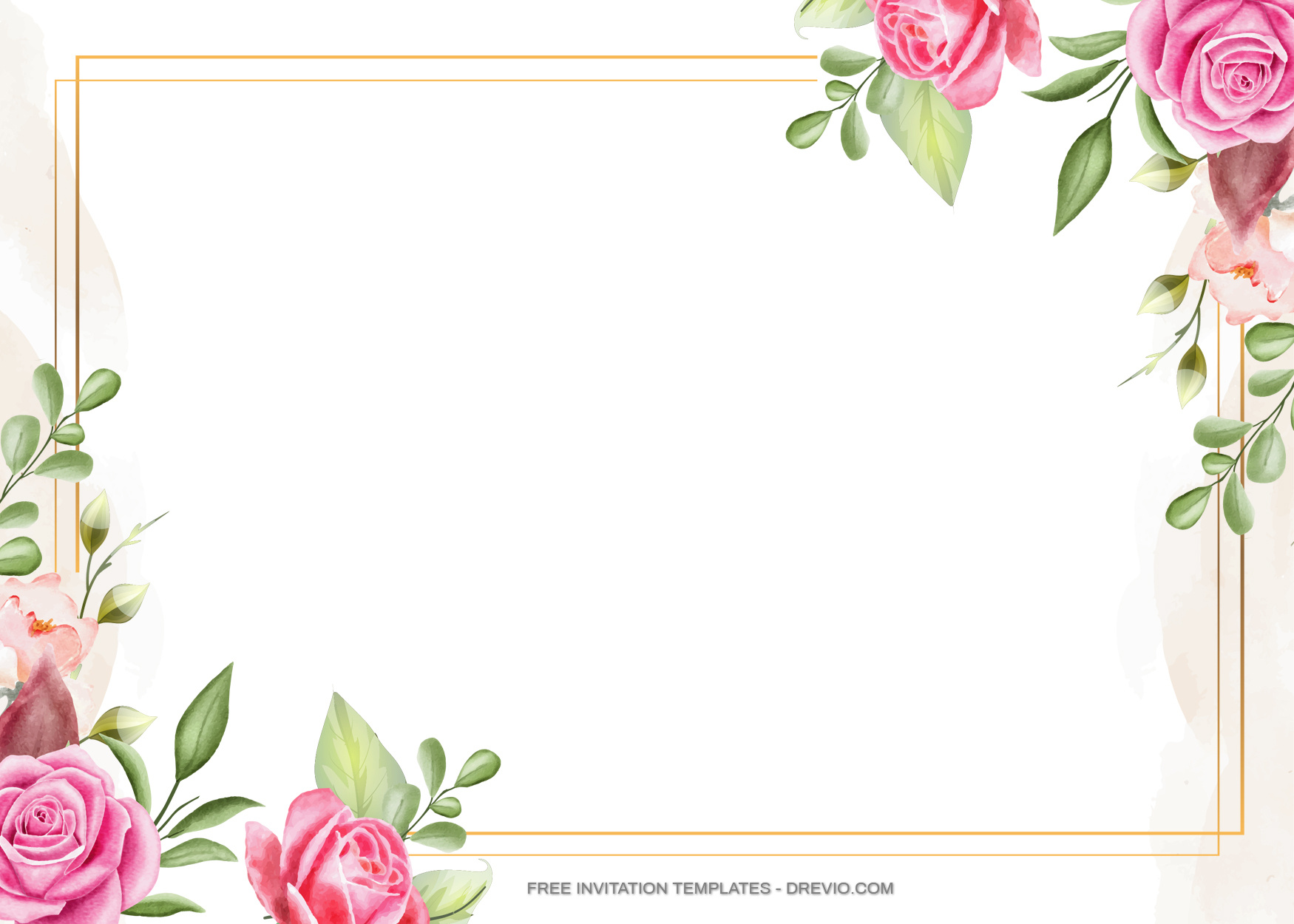 8+ Beautiful Watercolor Roses Floral invitation Templates