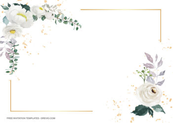 8+ Watercolor White Peonies Floral Invitation Template | Download ...