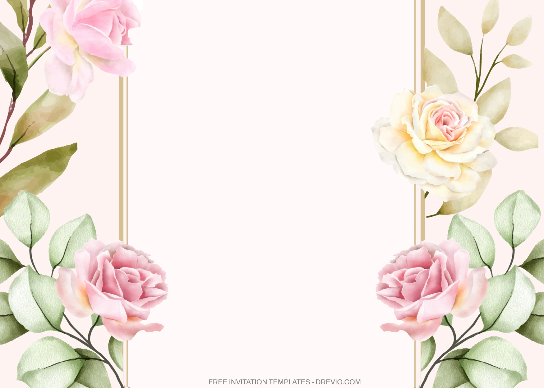 8+ Beautiful Watercolor Roses Floral Invitation Template 