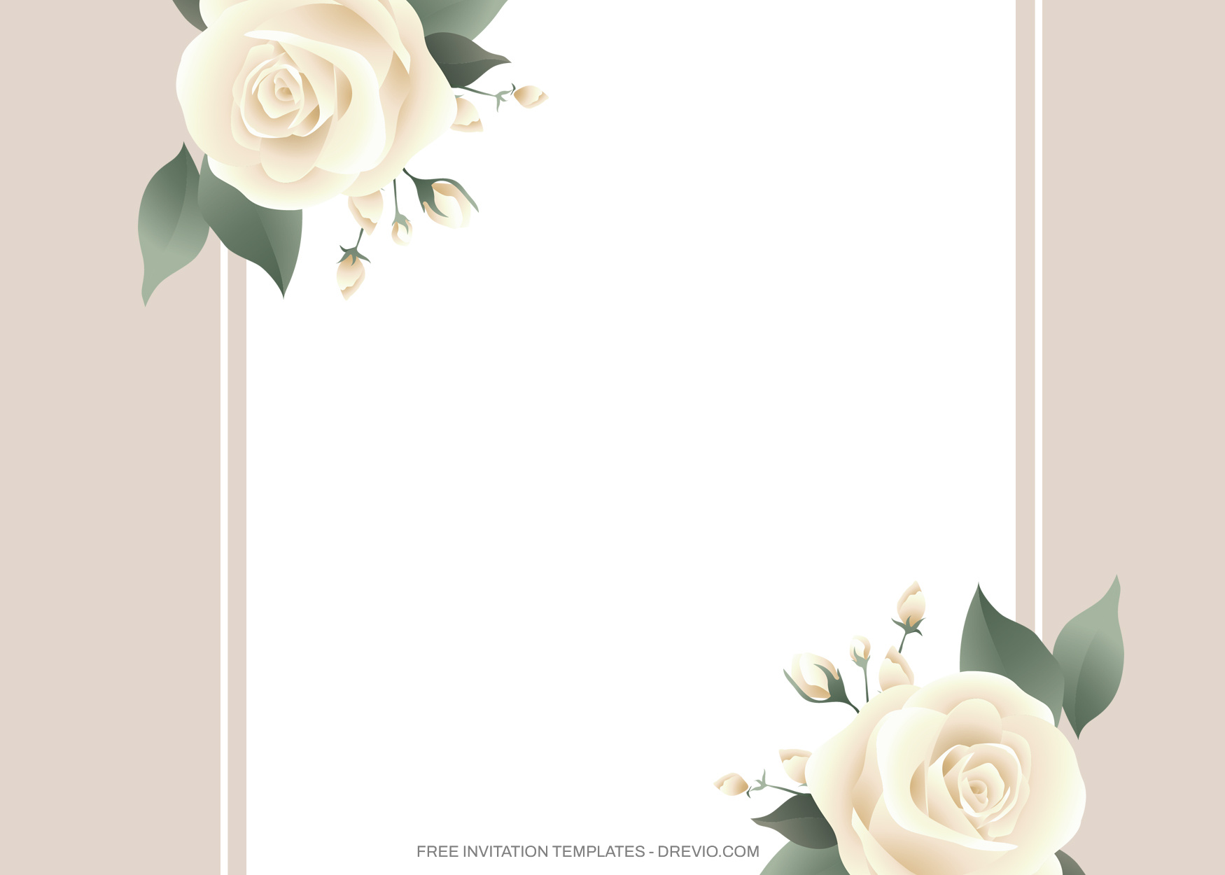 11+ White And Pink Roses Floral Invitation Template