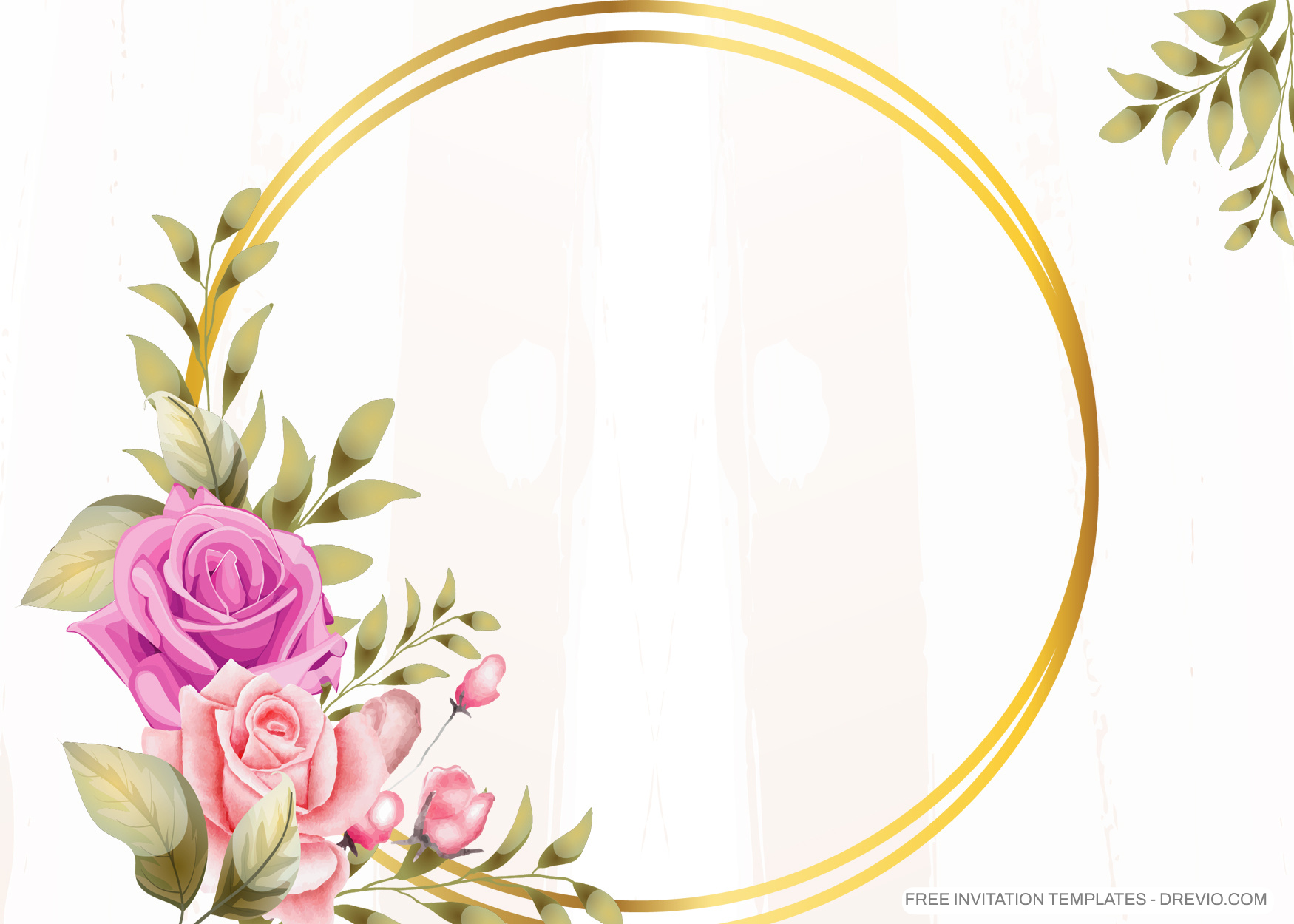 8+ Golden Circle Roses Floral Invitation Template