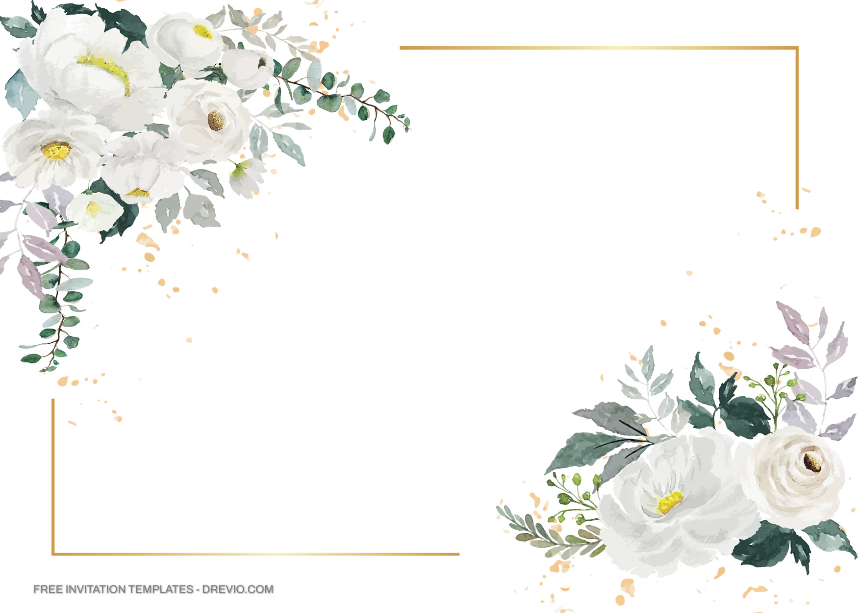 8+ Watercolor White Peonies Floral Invitation Template