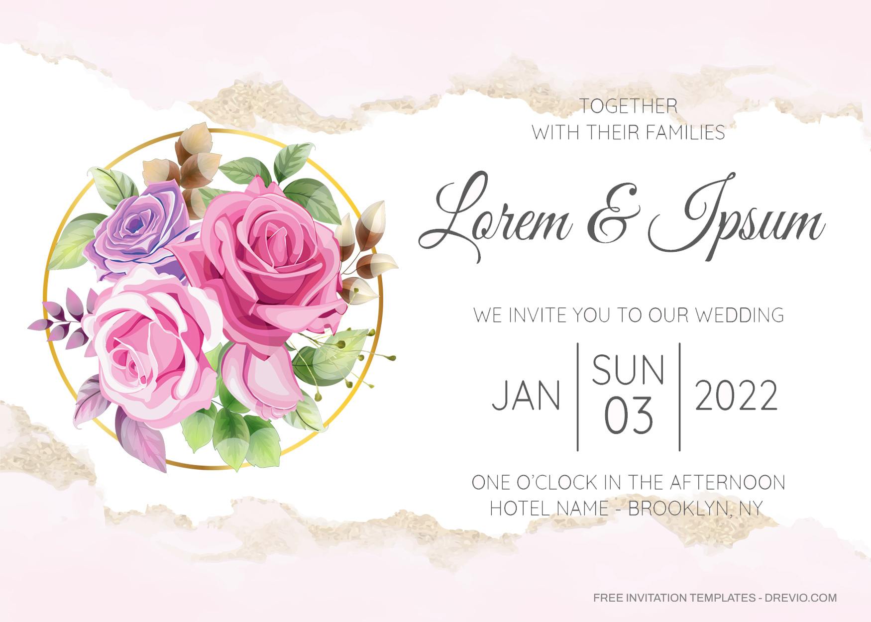 10+ Brownish Delight Roses Floral Invitation Template