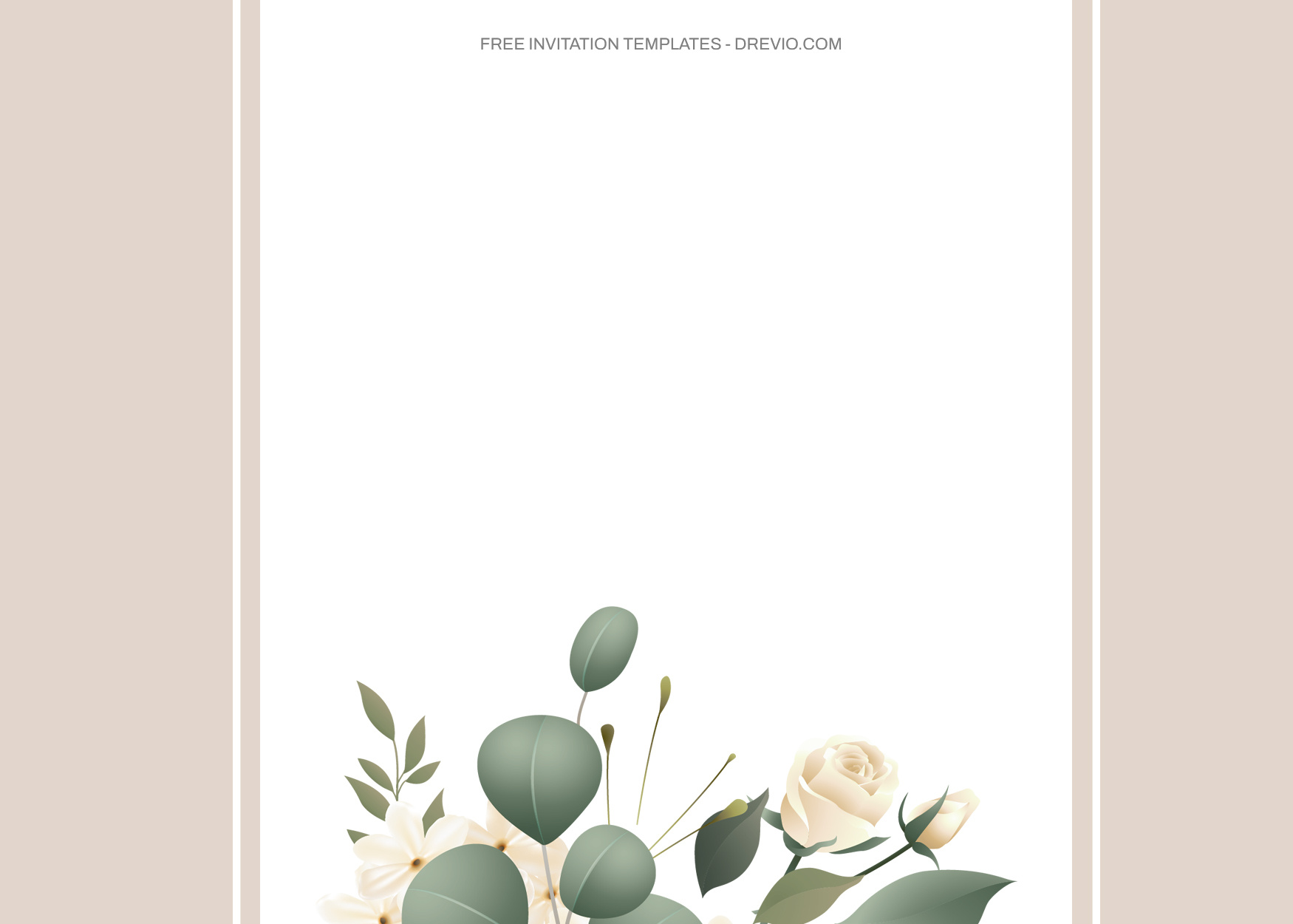 11+ White And Pink Roses Floral Invitation Template