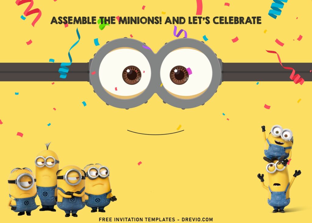 10+ Cute And Fun Minions Birthday Invitation Templates With Gru And Agnes and has Bob the minions