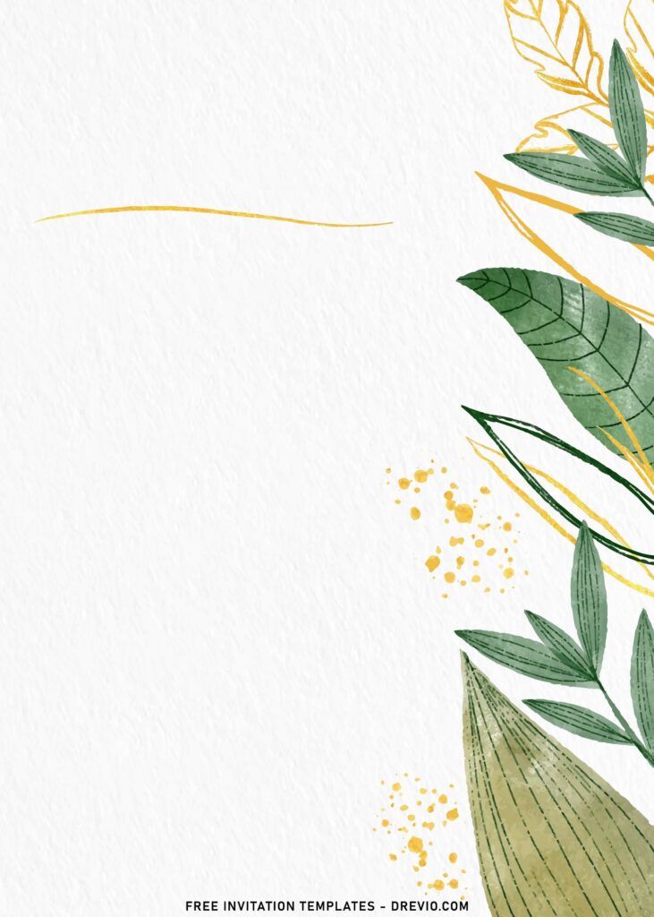 10+ Luxury Greenery Gold Birthday Invitation Templates with modern greenery eucalyptus