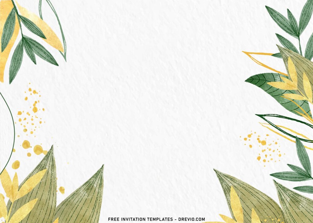 10+ Luxury Greenery Gold Birthday Invitation Templates with 