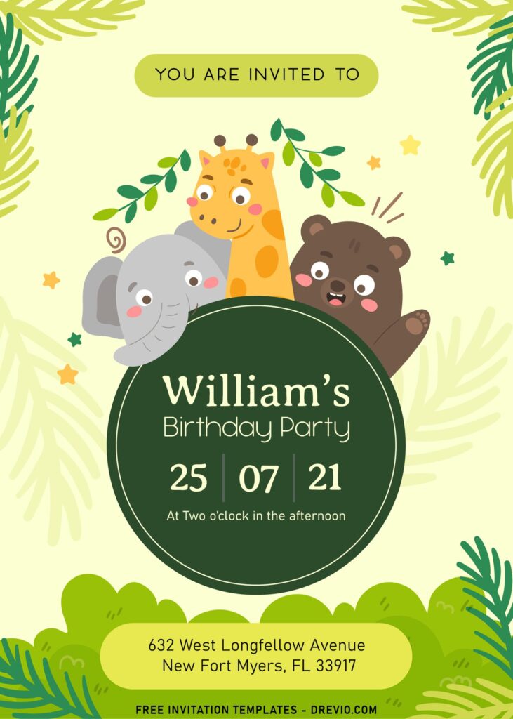 Invitation Template of 11+ Adorable Animals Themed Birthday Invitation Templates For Fun Birthday Bash 1