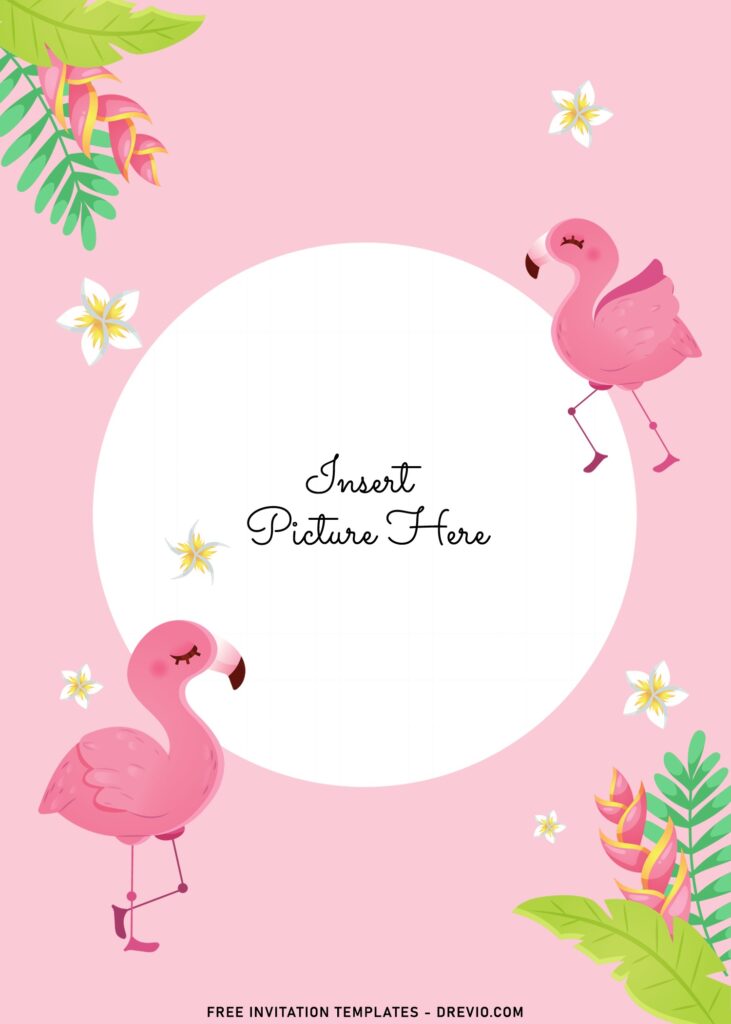 11+ Delicate Pink Flamingo Birthday Invitation Templates with photo frame
