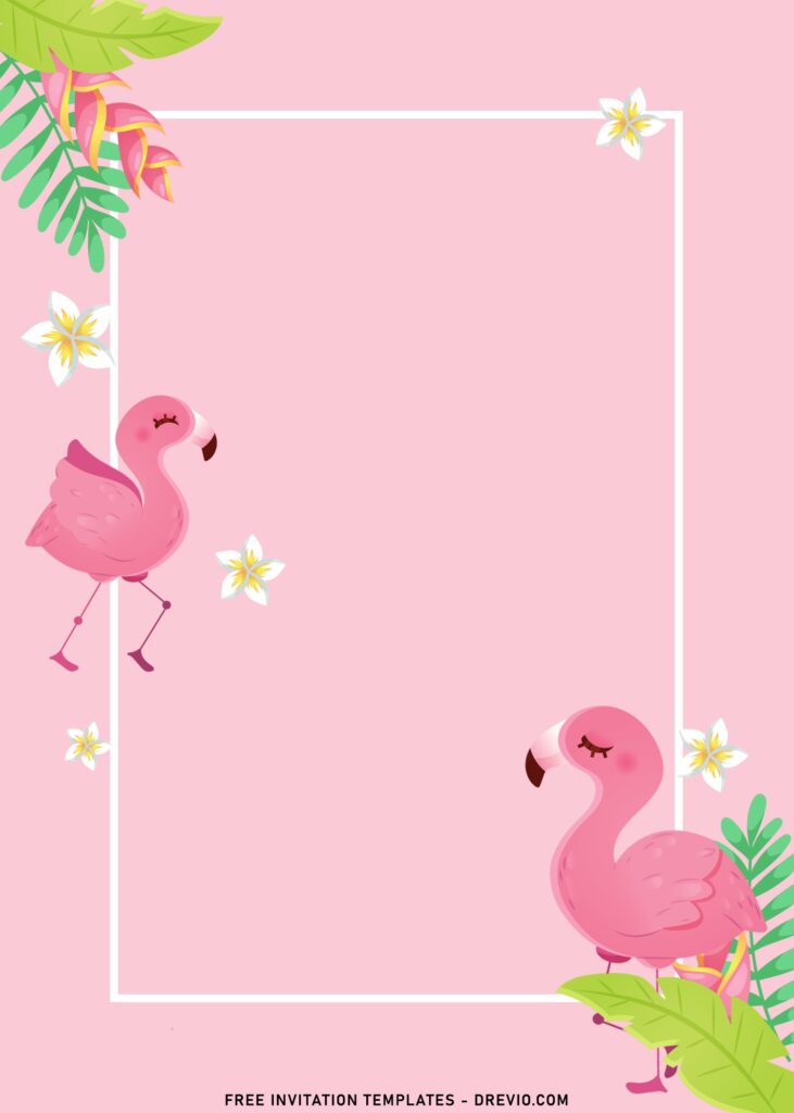 11+ Delicate Pink Flamingo Birthday Invitation Templates with portrait orientation