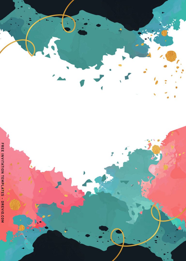 7+ Watercolor Brushstroke Birthday Invitation Templates | Download ...
