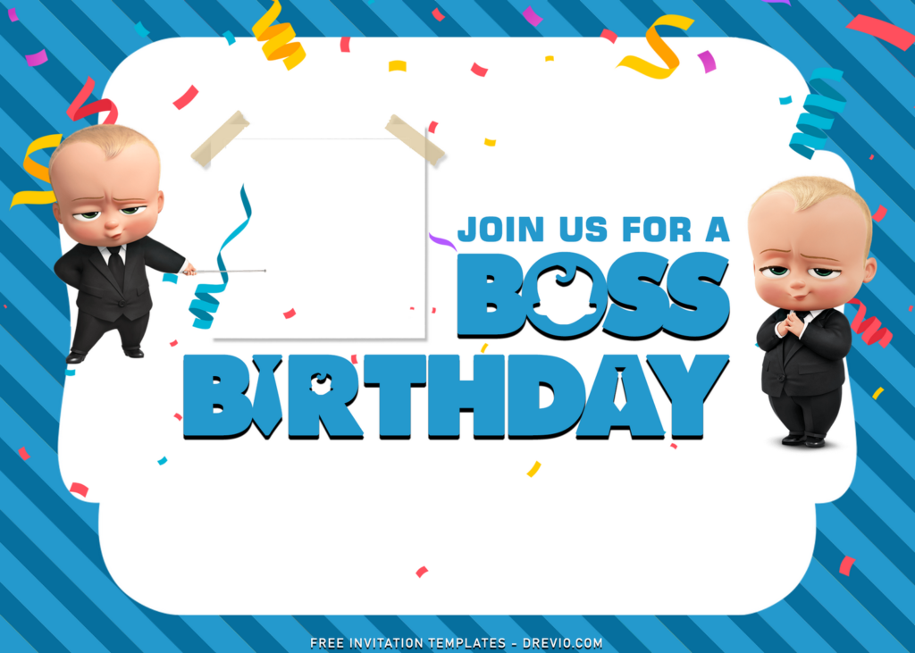 7+ Boss Baby Birthday Invitation Templates with photo frame