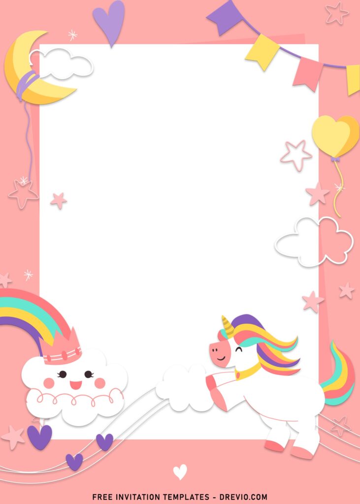 Invitation Template of 8+ Unicorn Girl Birthday Invitation Templates For Your Daughter's Birthday 1