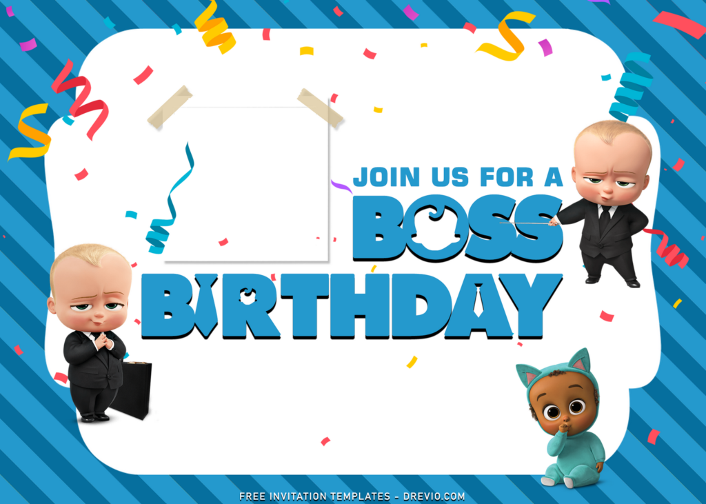 7+ Boss Baby Birthday Invitation Templates with cute baby triplet