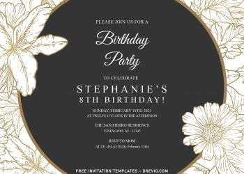 7+ Floral White And Gold Birthday Invitation Templates