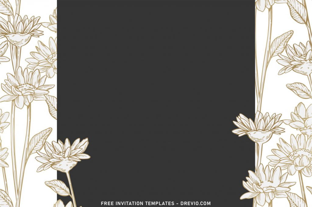 7+ Floral White And Gold Birthday Invitation Templates with aesthetic floral gold