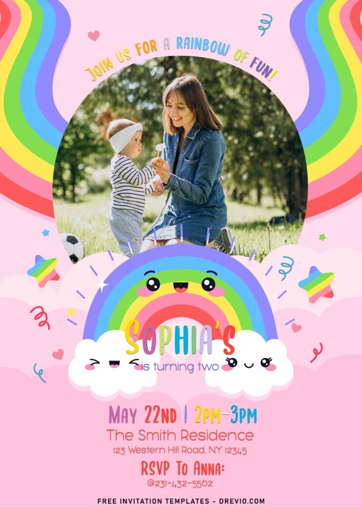 7+ Cheerful Rainbow Birthday Invitation Templates For Girl
