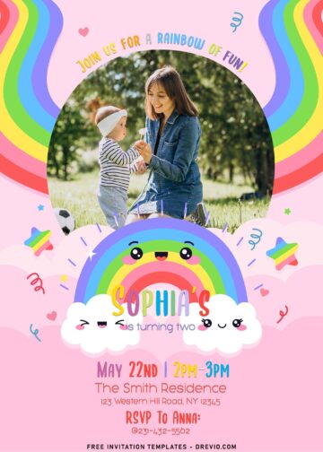 7+ Magical Rainbow Unicorn Birthday Invitation Templatess | Download ...