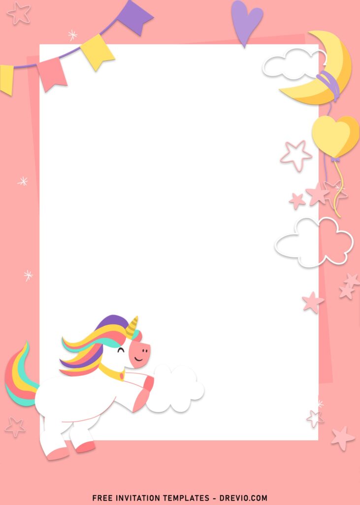 Invitation Template of 8+ Unicorn Girl Birthday Invitation Templates For Your Daughter's Birthday 5