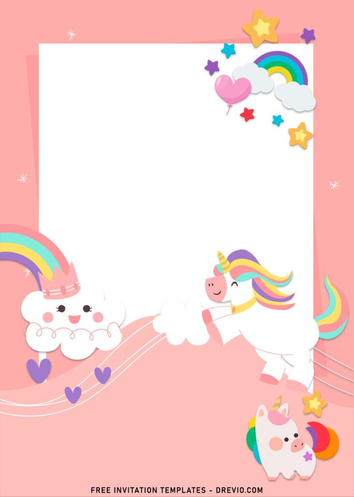 Invitation Template of 8+ Unicorn Girl Birthday Invitation Templates For Your Daughter's Birthday 4