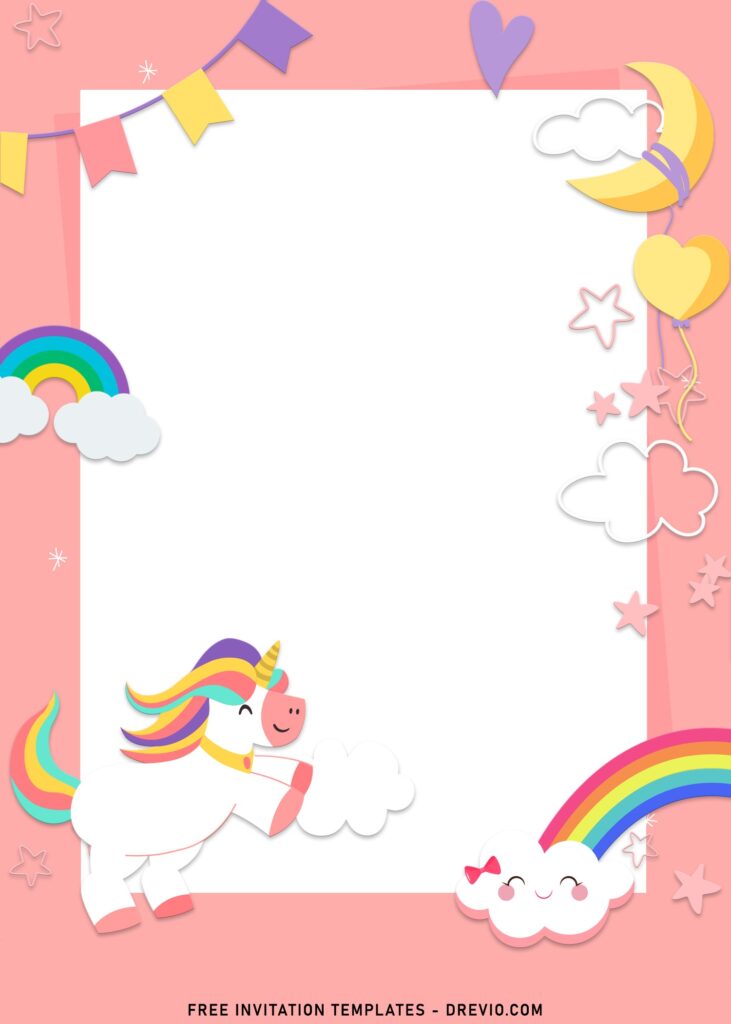 Invitation Template of 8+ Unicorn Girl Birthday Invitation Templates For Your Daughter's Birthday 3