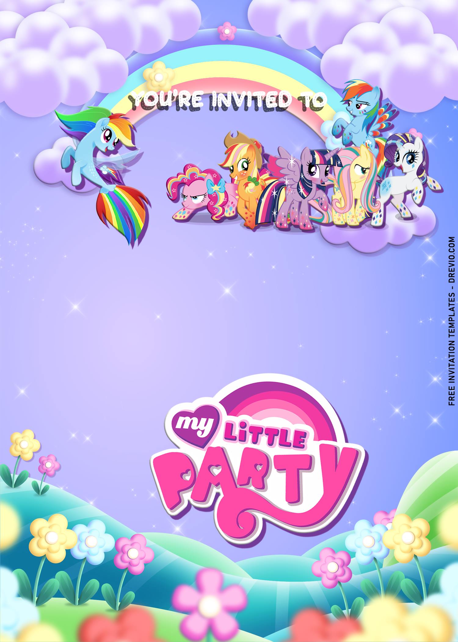 8-adorable-pink-glitter-my-little-pony-birthday-invitation-templates