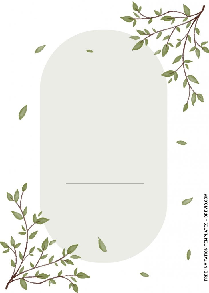 8+ Minimalist Eucalyptus Foliage Wedding Invitation Templates with solid white background