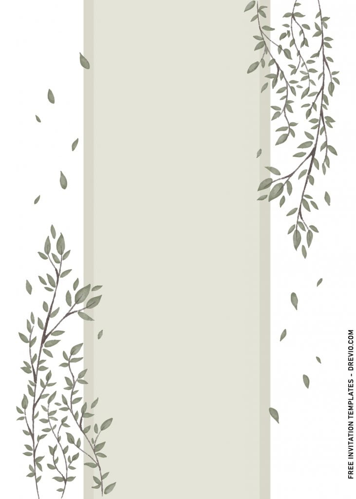 8+ Minimalist Eucalyptus Foliage Wedding Invitation Templates with watercolor eucalyptus leaves