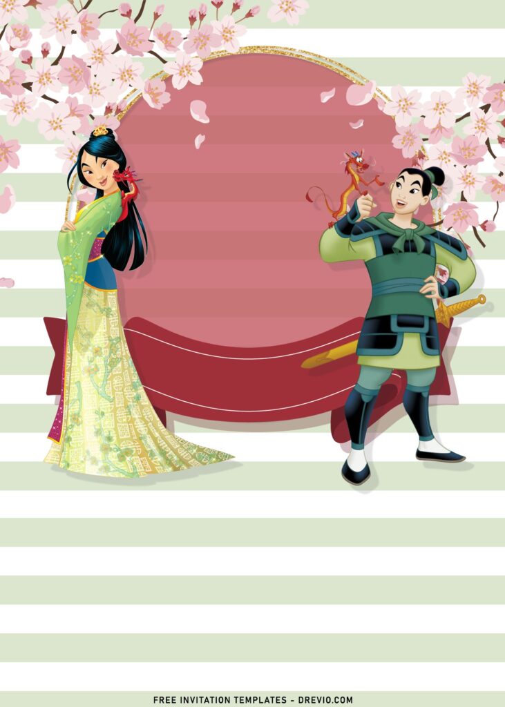8+ Princess Mulan Birthday Invitation Templates with Beautiful Mulan in Armor Suit