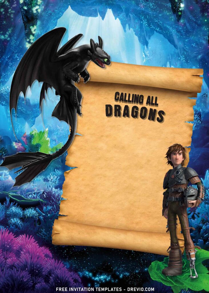 8+ How To Train Your Dragon Birthday Invitation Templates with Hiccup