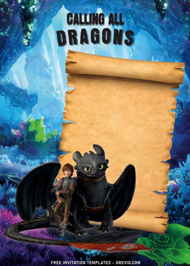 8+ How To Train Your Dragon Birthday Invitation Templates with Treasure Map