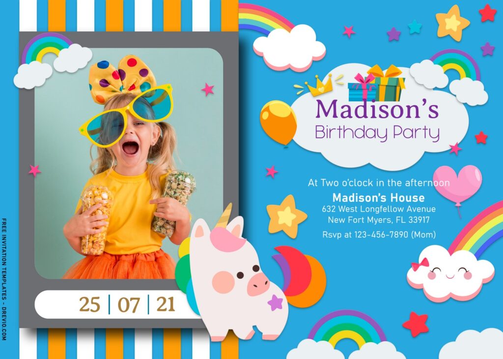 8+ Festive Rainbow Birthday Invitation Templates
