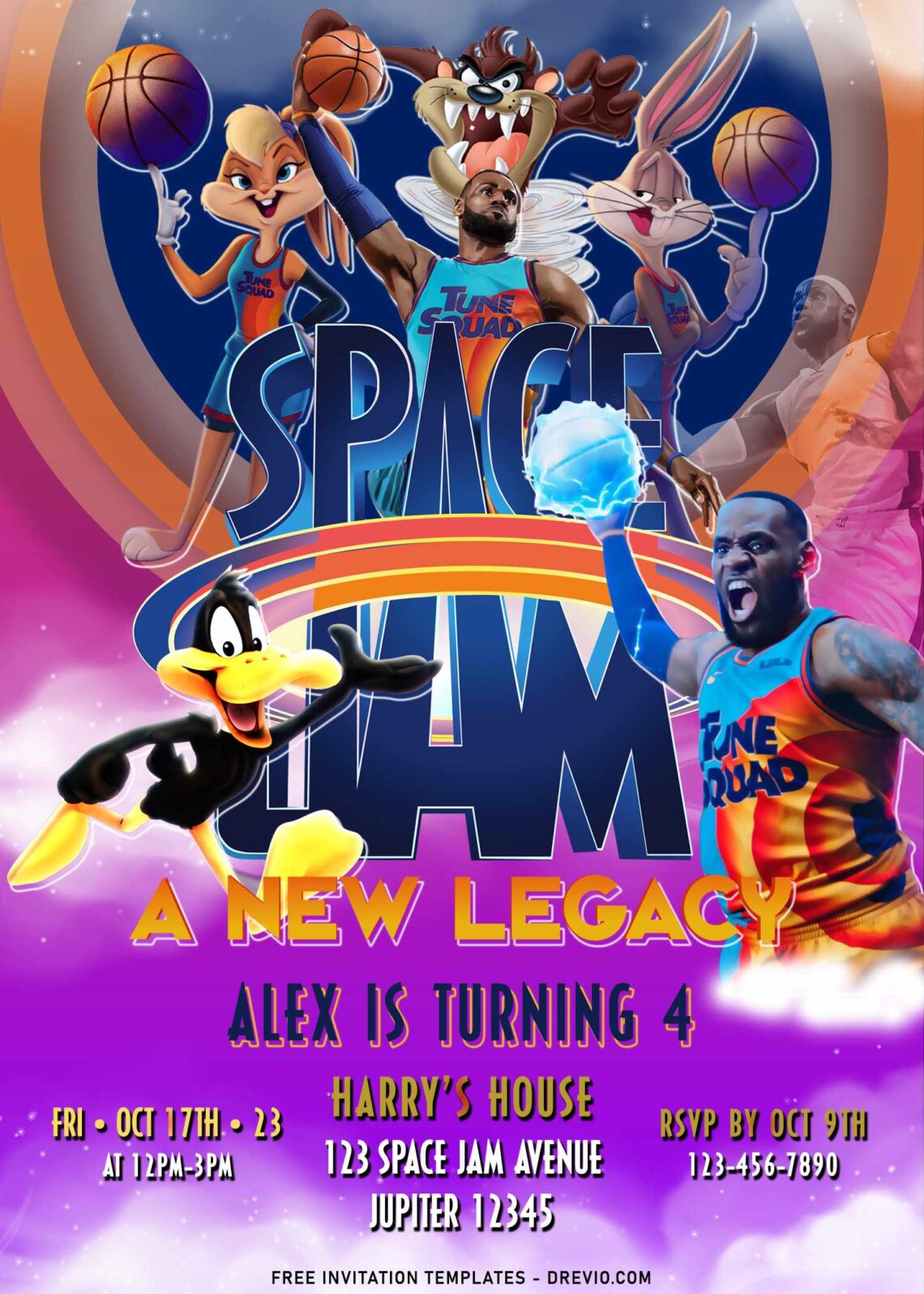 8+ Awesome Space Jam Birthday Invitation Templates With The Tunes