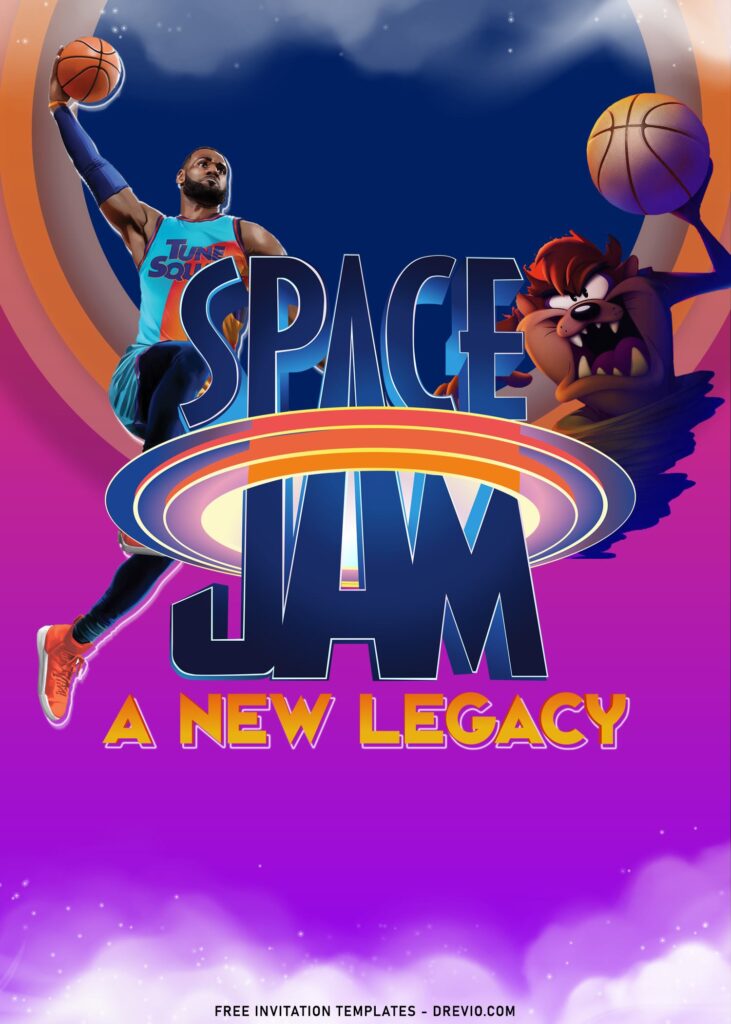 7+ Awesome Space Jam Birthday Invitation Templates With The Tunes with King Lebron James
