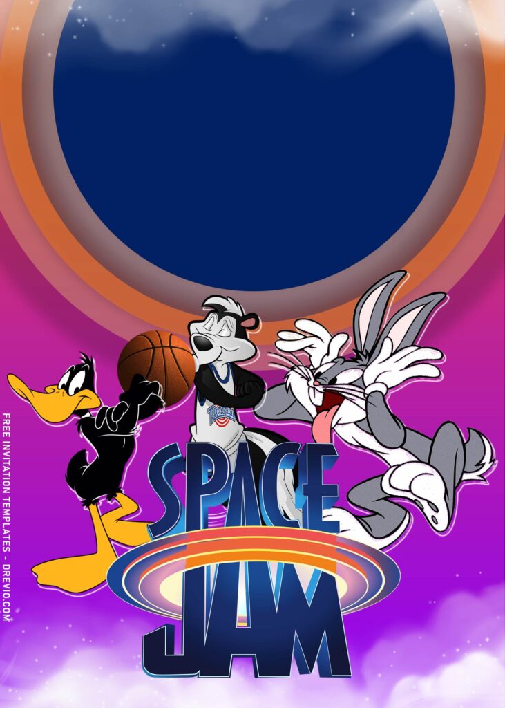 7+ Awesome Space Jam Birthday Invitation Templates With The Tunes with Daffy Duck