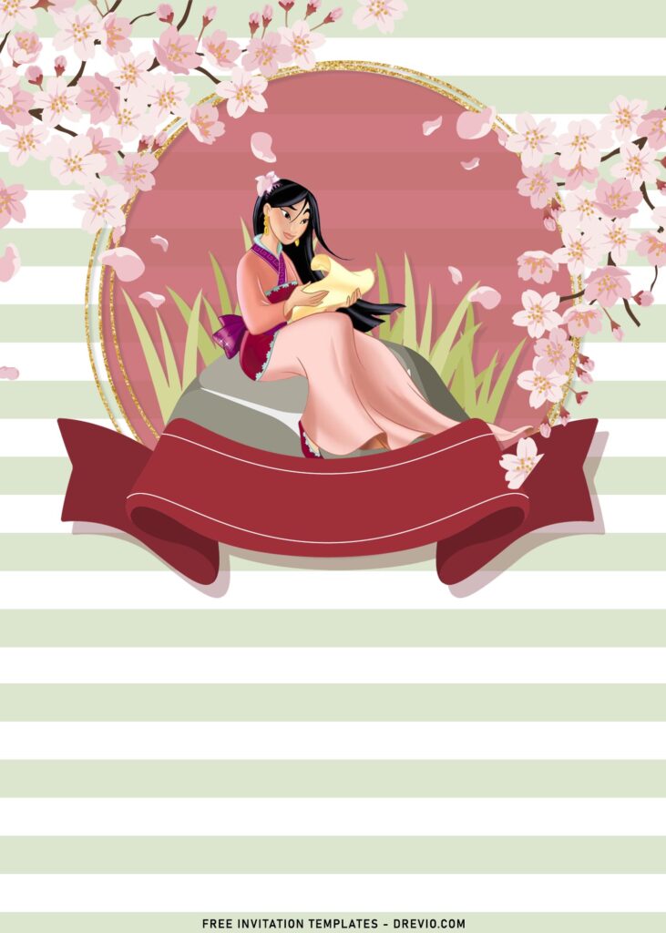 8+ Princess Mulan Birthday Invitation Templates with beautiful sakura