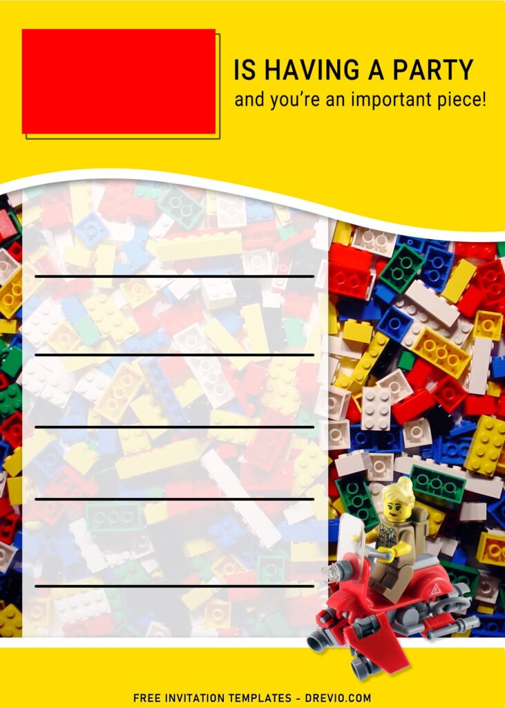 9+ Lego Birthday Invitation Templates For Kids Birthday Party with 