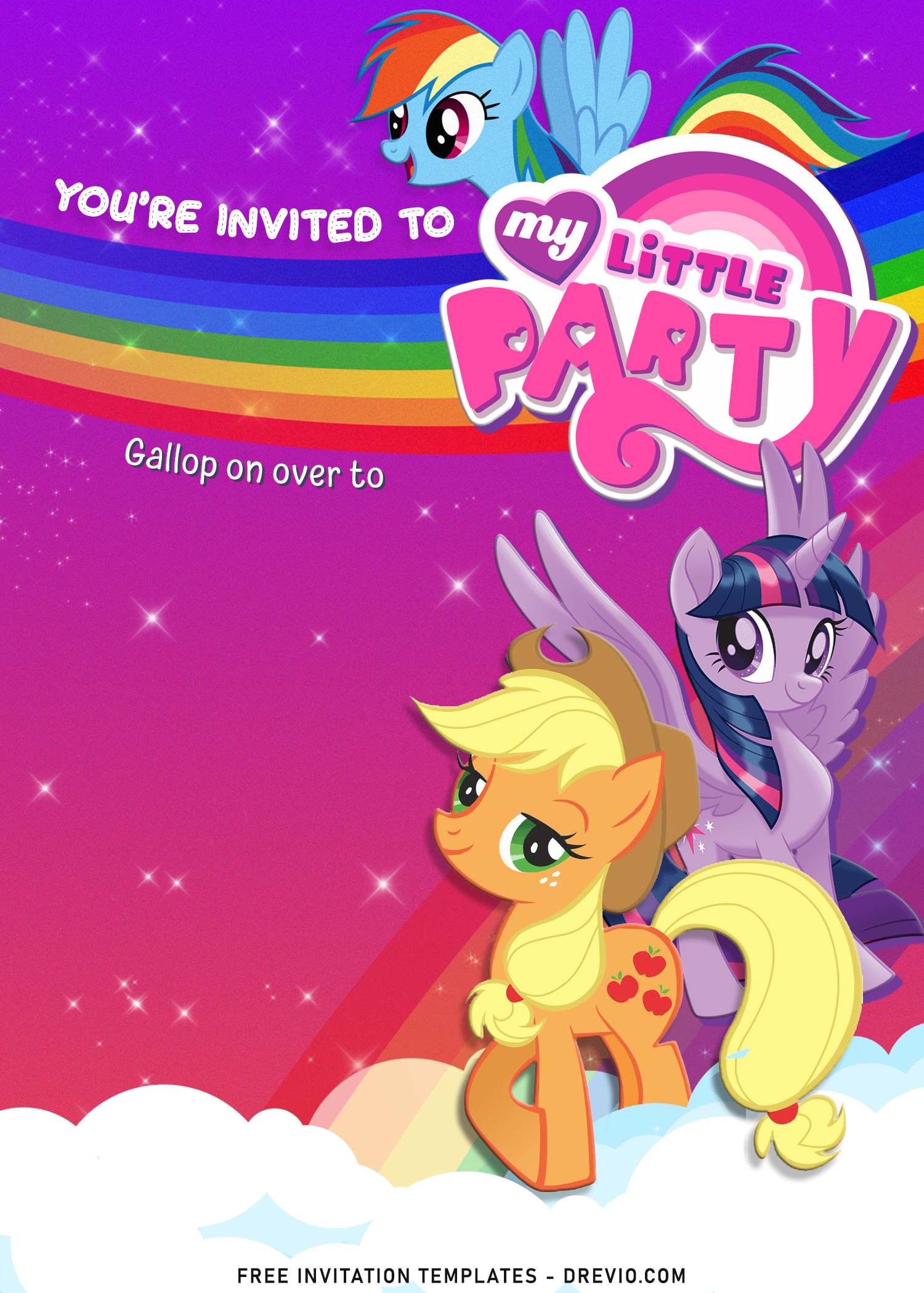 9-glitter-my-little-pony-birthday-invitation-templates-download