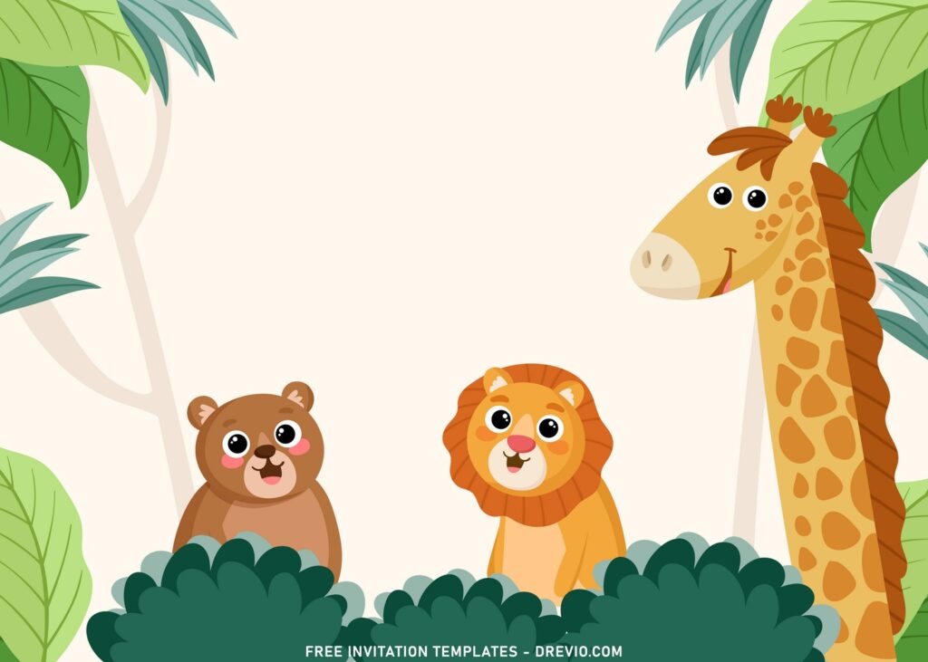 9+ Fun Jungle Birthday Party Invitation Templates with adorable baby lion